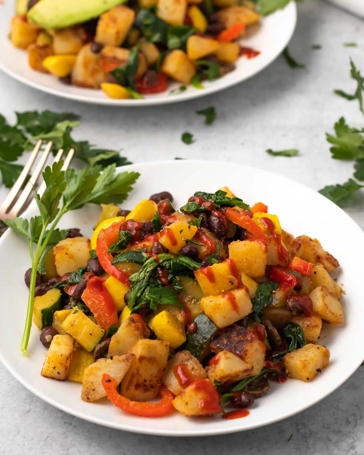 Easy Vegan Breakfast Hash with Veggies and Beans