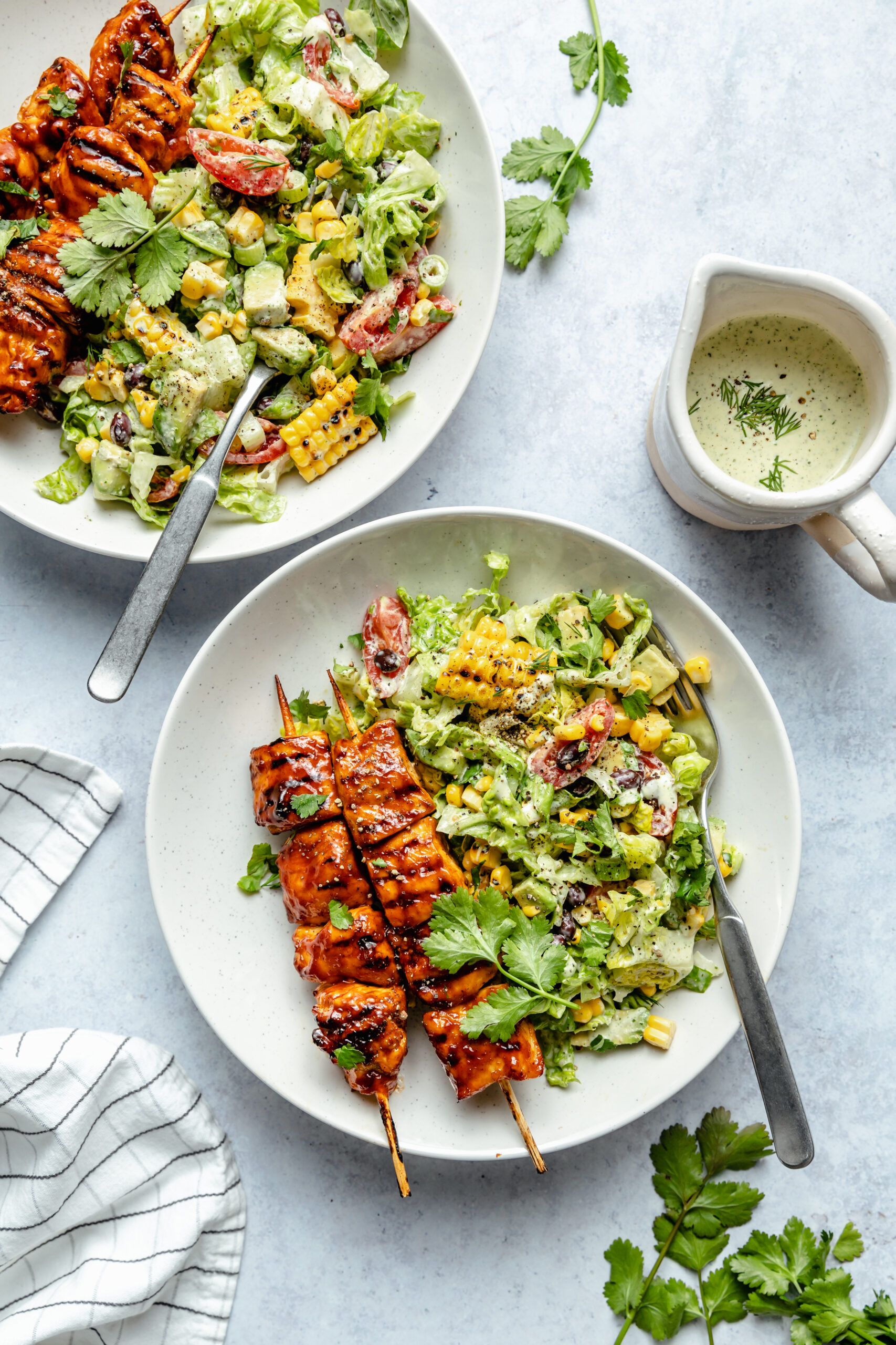 BBQ Chicken Skewer Salad