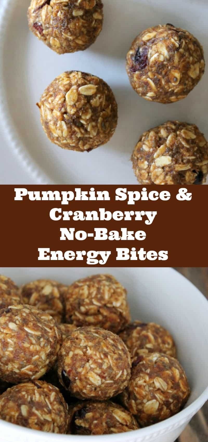 Pumpkin Spice and Cranberry Energy Bites