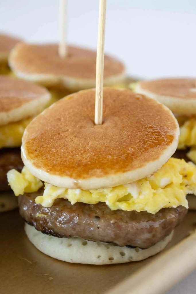 Pancake Sausage and Egg Sliders