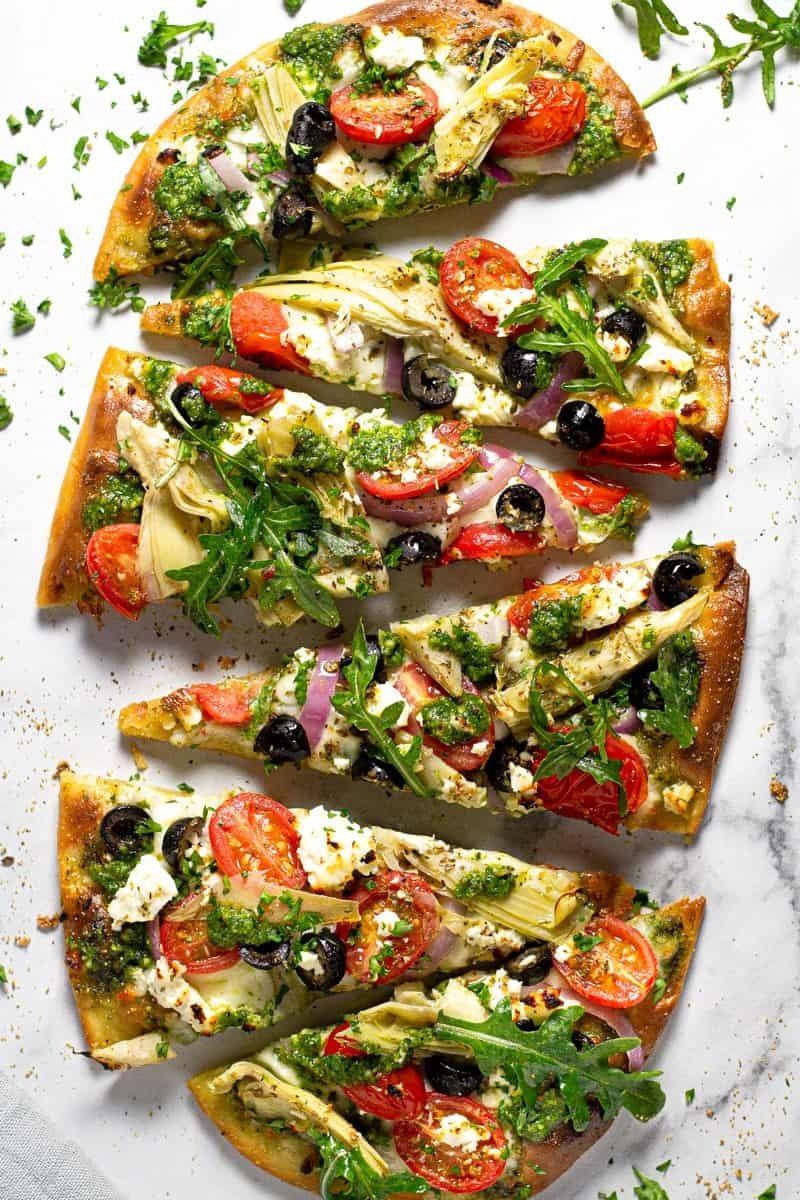 Mediterranean Flatbread pizza