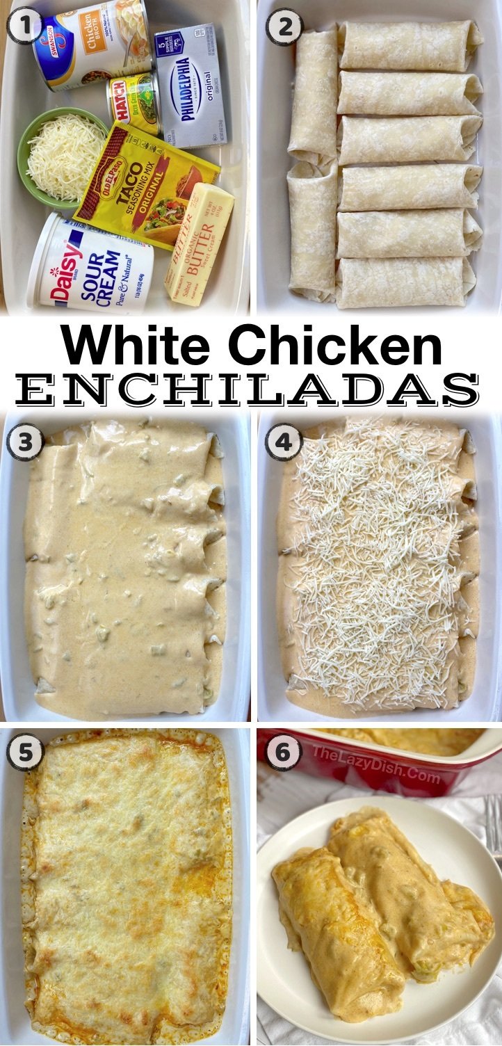 Creamy White Chicken Enchiladas