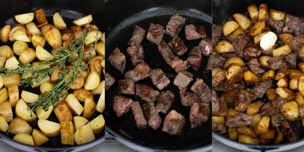 Asian Steak Bites and Potatoes