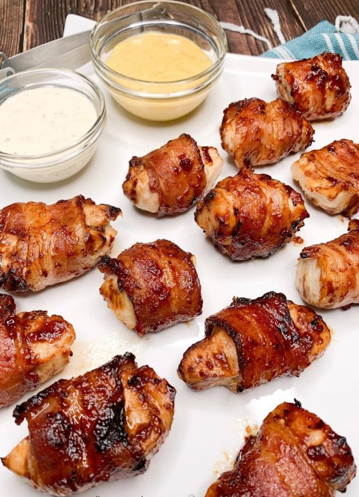Air Fryer BBQ Chicken Wrapped in Bacon