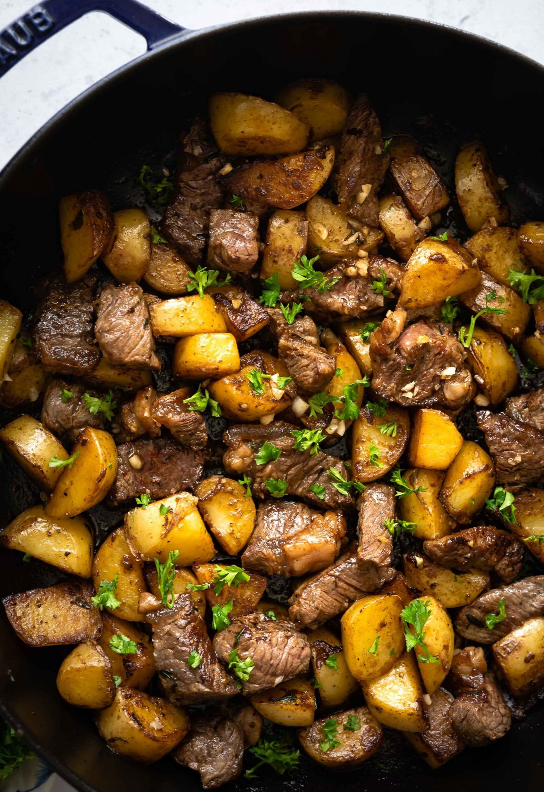 Asian Steak Bites and Potatoes