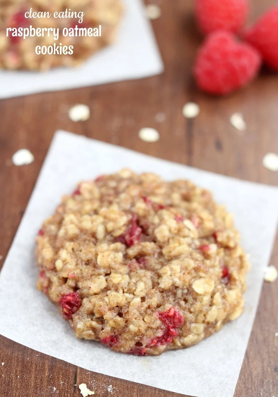 Healthy Raspberry Oatmeal Cookies