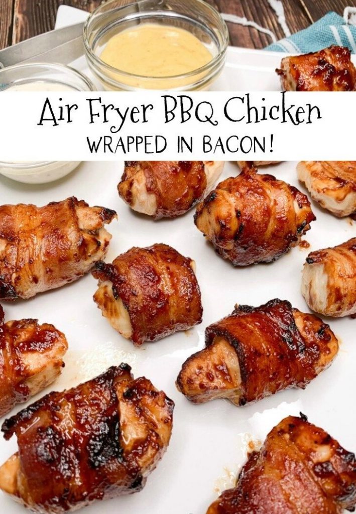 Air Fryer BBQ Chicken Wrapped in Bacon