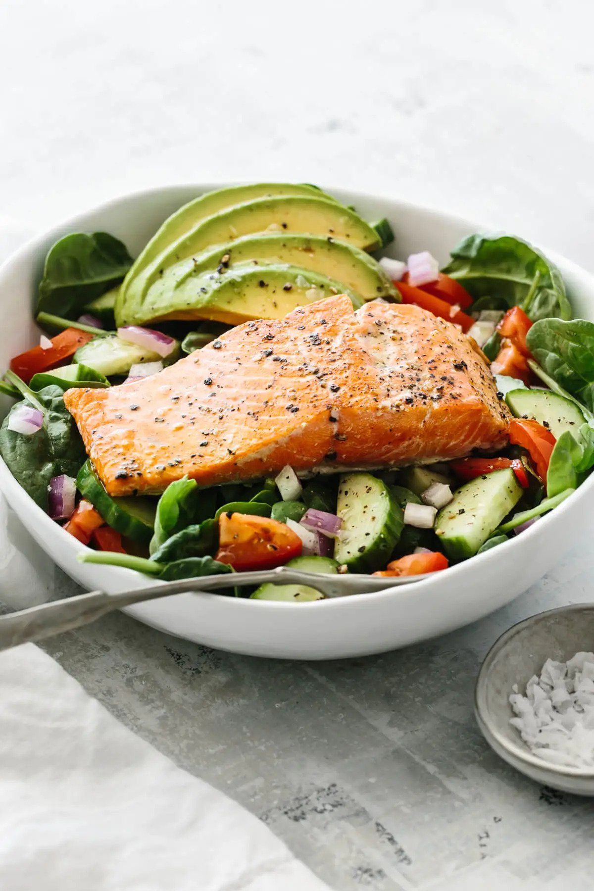 Salmon avocado salad