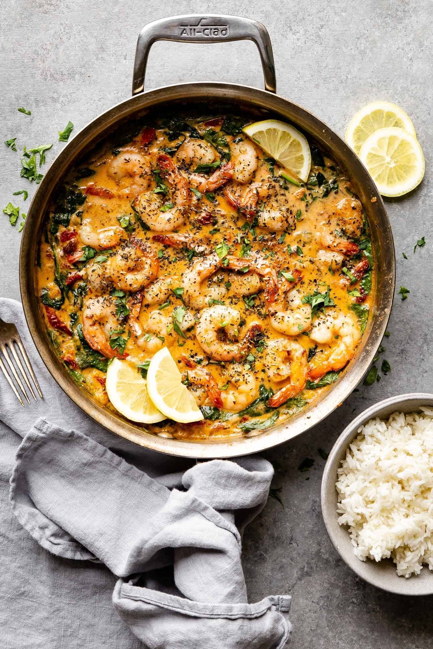 Creamy garlic shrimp