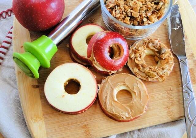 Peanut Butter Apple Sandwiches with Granola