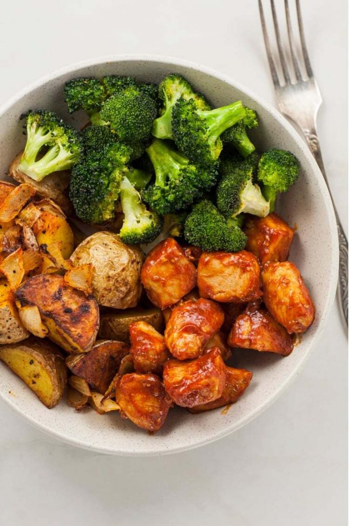 Skinny Chicken and Roasted Potato Bowl