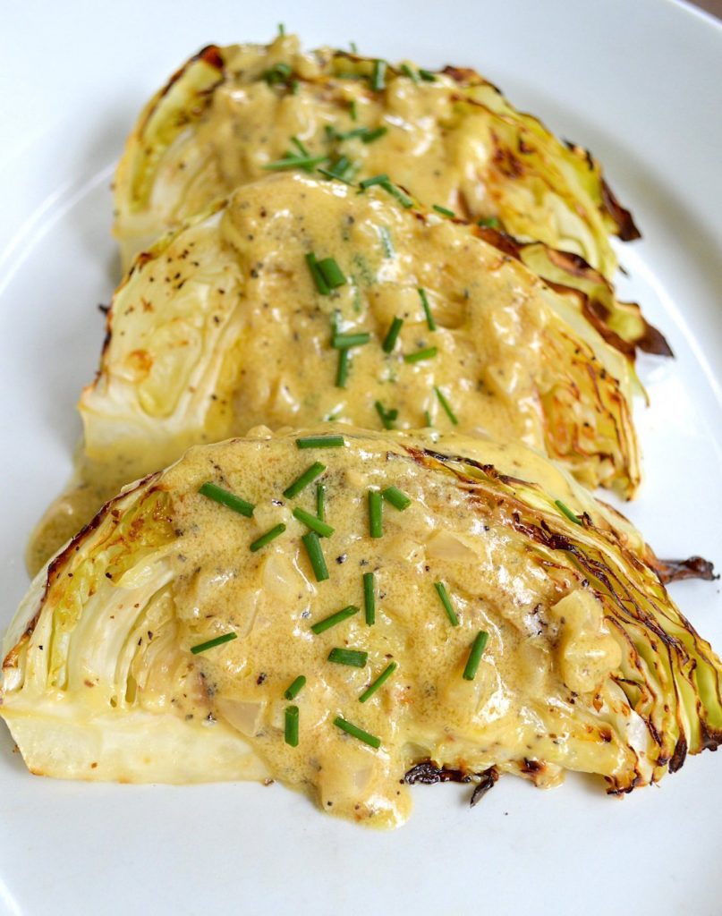 Roasted cabbage wedges