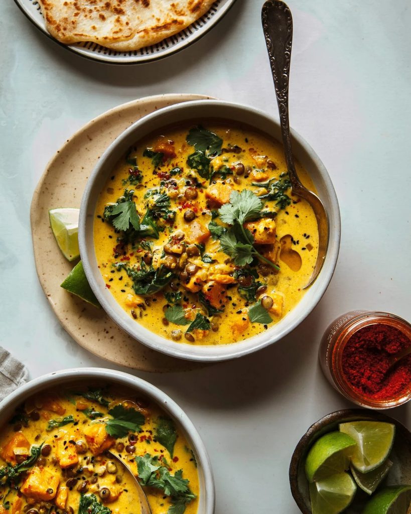 Ginger sweet potato and coconut milk stew