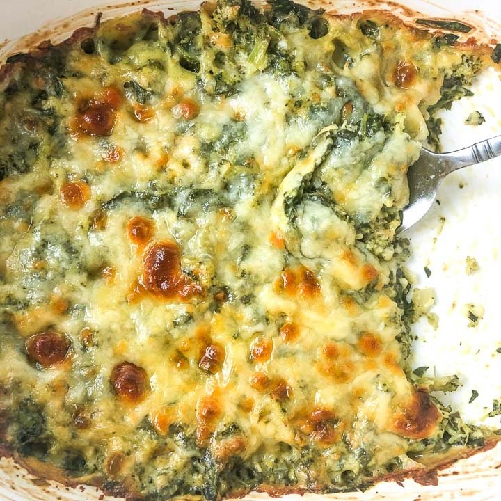 Keto Spinach Broccoli Cheese Casserole