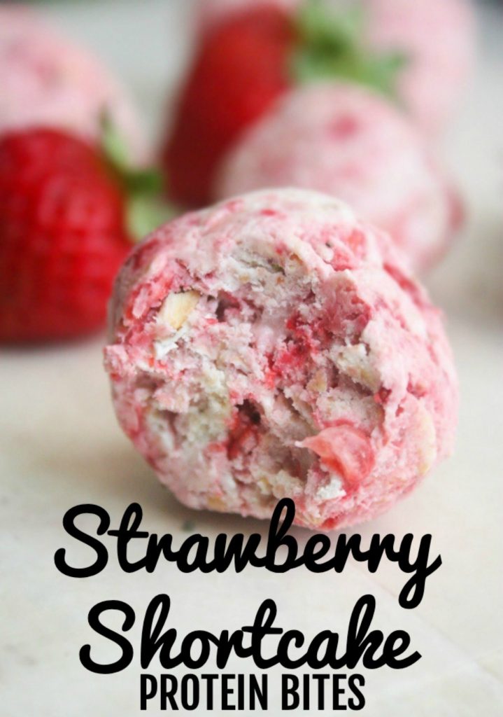 Strawberry Shortcake Protein Bites
